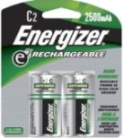 Energizer Rechargeable C NiMH Batteries (2-Pack) - Bulk Pricing #NH35BP2 for sale