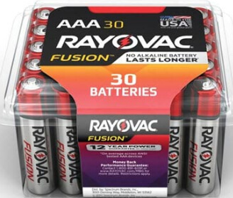 30 pack of Rayovac Fusion Premium AAA