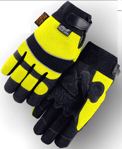 Armor Skin Yellow Heatlok, Insulated High-Visibility Synthetic Leather Gloves