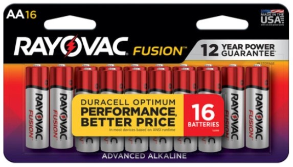 Rayovac Fusion Premium AA Alkaline - 815-16PPFUSK