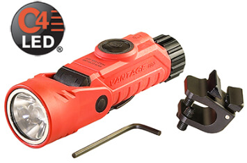 Vantage 180 88900 Helmet/Right-Angle Multi-Function Flashlight -Orange