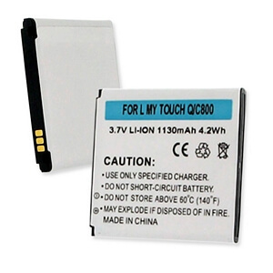LG MYTOUCH Q C800 3.7V 1130mAh LI-ION BATTERY LG MYTOUCH Q C800 3.7V 1130mAh LI-ION BATTERY