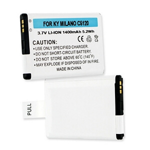 KYOCERA MILANO C5120 / C51213 3.7V 1400mAh LI-ION BATTERY KYOCERA MILANO C5120 / C51213 3.7V 1400mAh LI-ION BATTERY