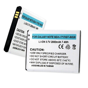 SAMSUNG GALAXY NOTE SGH-I717 3.7V 2000mAh LI-ION BATTERY