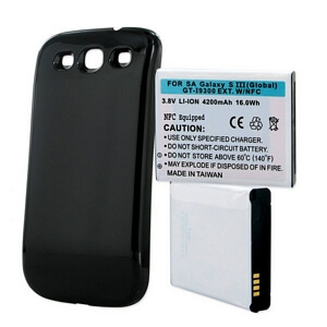 SAMSUNG GALAXY S3 4200mAh EXTENDED BATTERY WITH NFC BLACK CVR