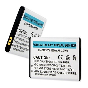 SAMSUNG GALAXY APPEAL SGH-I827 3.7V 1000mAh LI-ION BATTERY