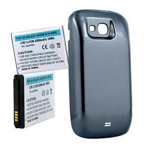 SAMSUNG SGH-R830 4.2Ah EXTENDED NFC BATT W/ SILVER GREY COVER