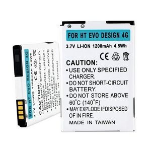 HTC EVO DESIGN 4G PH44100 3.7V 1200mAh LI-ION BATTERY