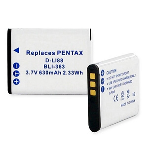 PENTAX D-Li88/SANYO DB-L80 LI-ION 630mAh