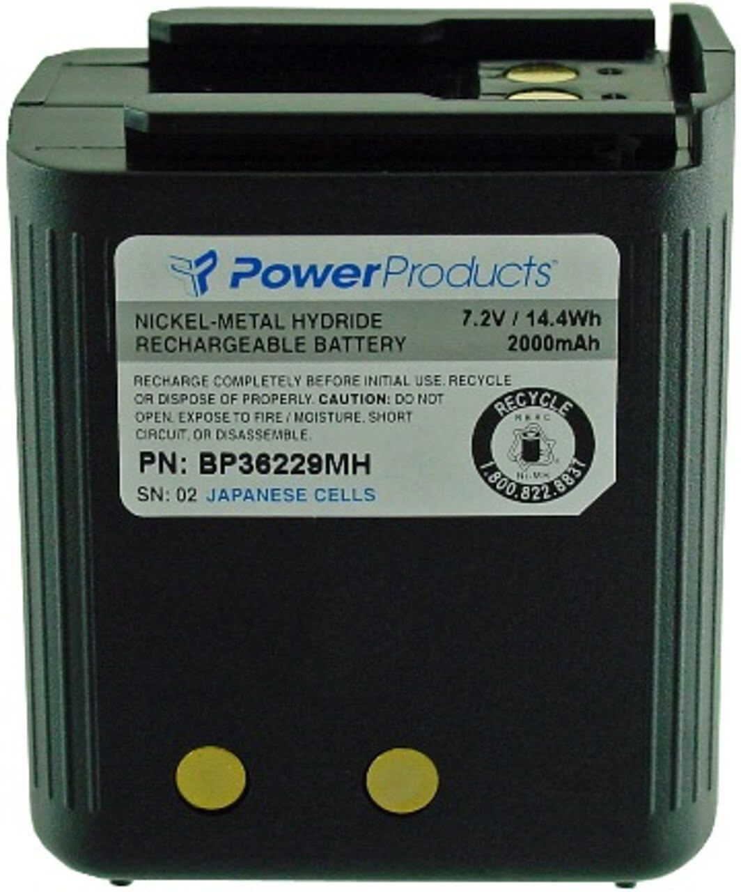 BATTERY FOR VERTEX VX500 - 7.2V / 2000 mAh / NiMHAlso Fits: Vertex Standard VX500, VX510, VX520, VX5