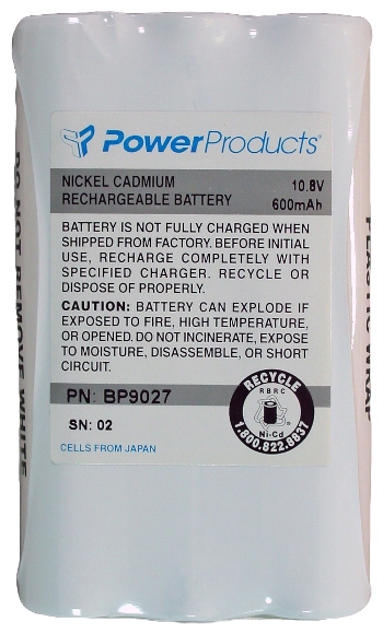 BATTERY FOR MOTOROLA P10 - 10.8 V / 600 mAh / NiCdAlso Fits: Radius P10, SP50+ (high power), SP10, SP50, HT10.  Approximate he