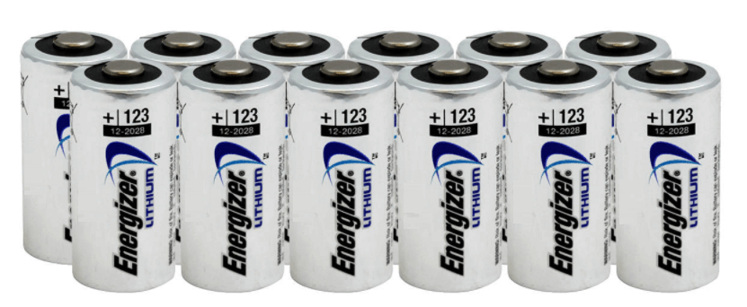 Energizer lithium CR123A batteries in bulk
