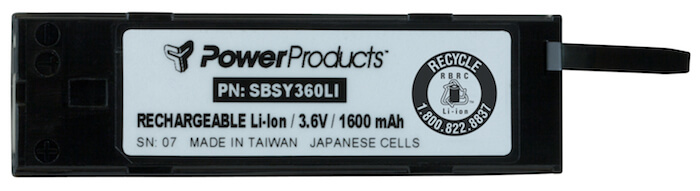 BATTERY FOR SYMBOL PHASER P360 - 3.7V / 1600 mAh / 5.9 Wh / Li-Ion #SBSY360LI for sale