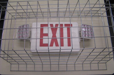 EXIT with EMERGENCY LIGHT - Wire Cage WG-LEDCX EXIT with EMERGENCY LIGHT - Wire Cage WG-LEDCX