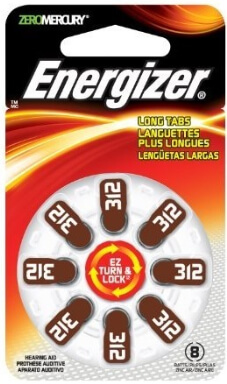 ENERGIZER Long Lasting Hearing Aid Battery 312