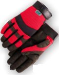 Majestic Red Synthetic Leather Mechanics Gloves